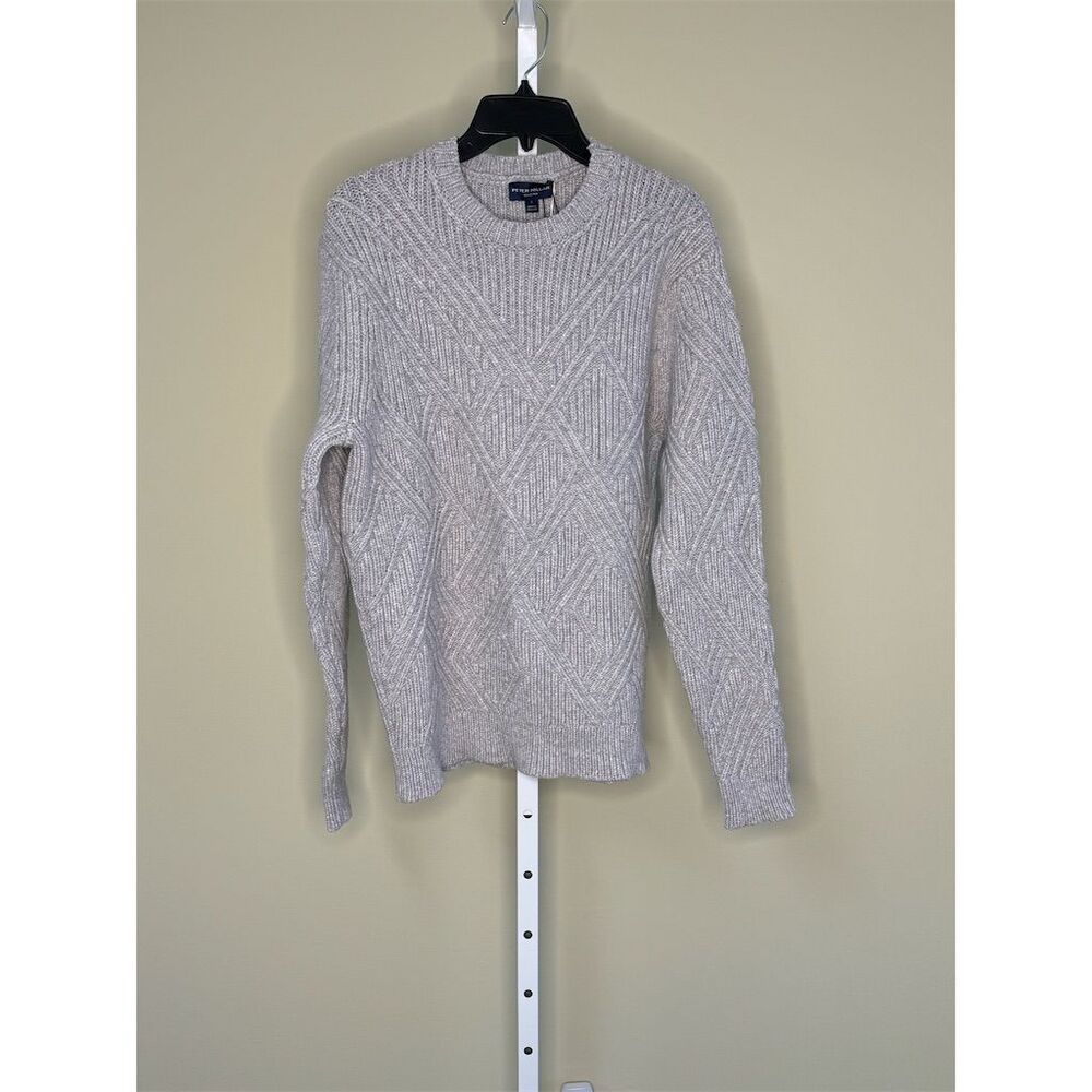 Peter Millar NWT Chalet Textured Wool Blend Crewneck Sweater in Gray Size L - Picture 6 of 10